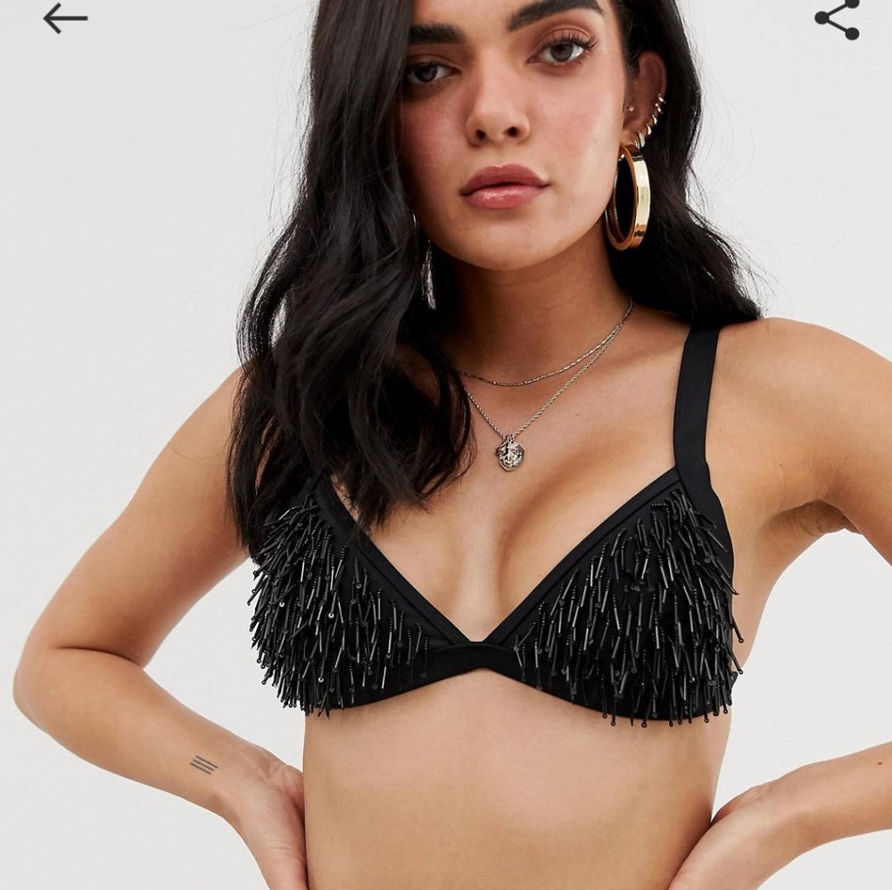 Missguided beaded bikini top